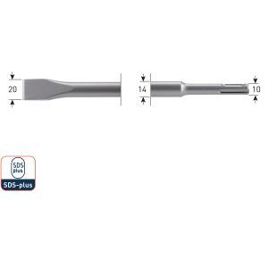 SDS-plus plattebeitel, 20x250