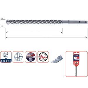 Hamerboor, SDS-plus, QUATTRO-X ø5 t/m ø7
